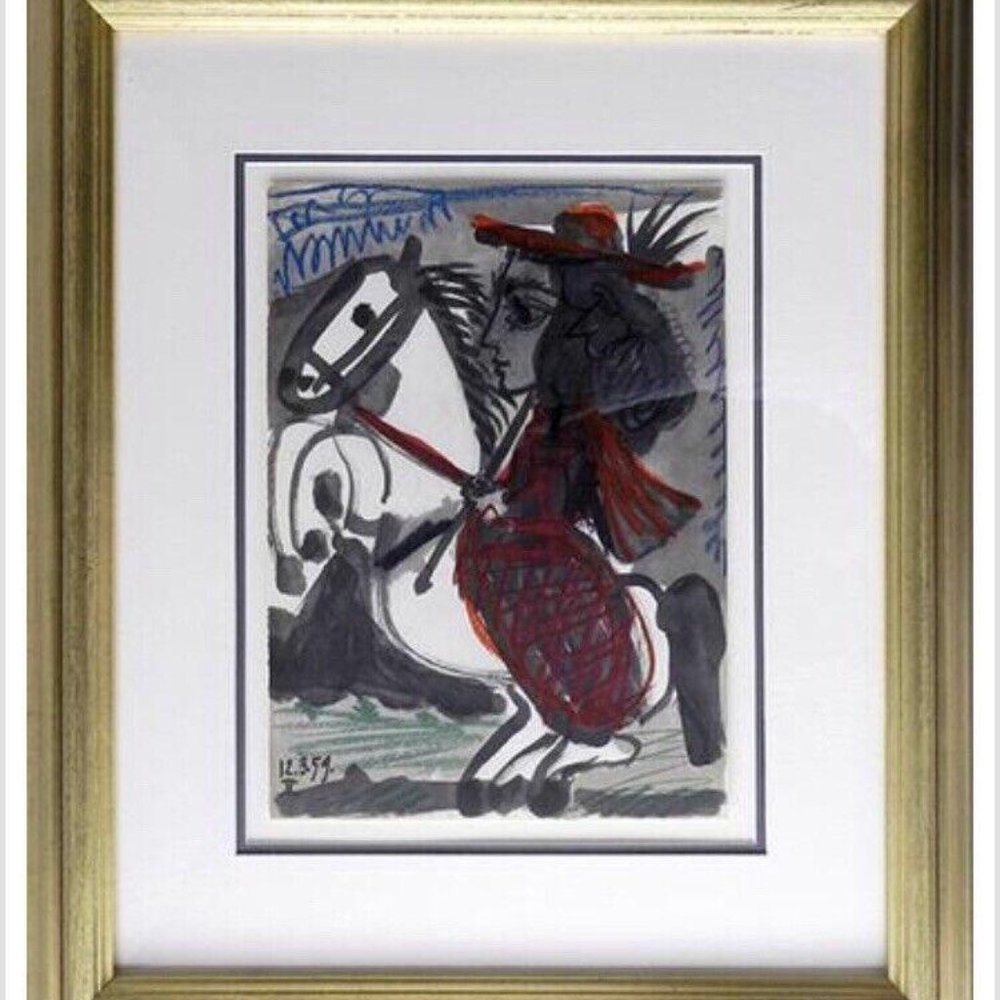 WONDERFUL PICASSO OFFSET LITHOGRAPH, “TOROS Y TOREROS” BEAUTIFULLY FRAMED